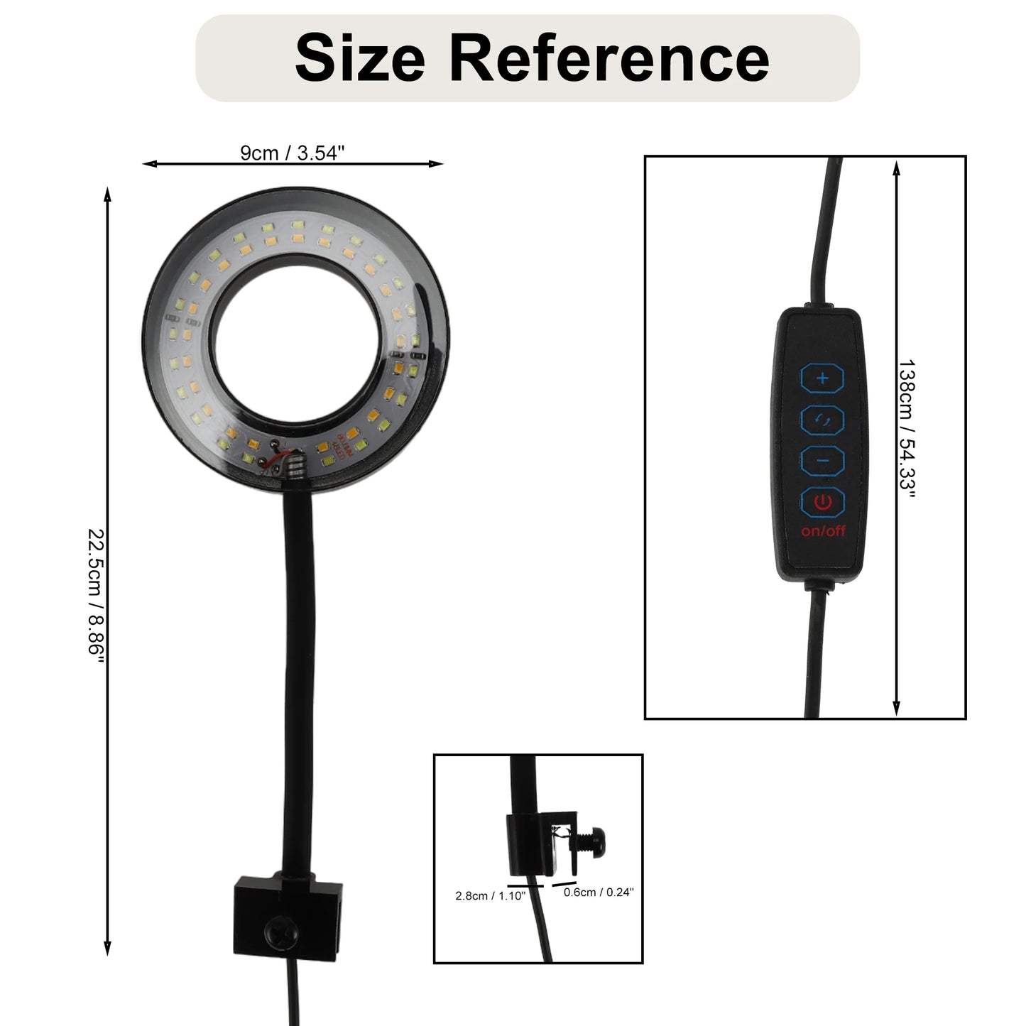 UXCELL Aquarium Lamp LED 6W USB-Plug Light 360° Rotate 3 lighting Color 48 Lamp Beads Aquarium Lamp Clip-on Lamp For Fish Tank