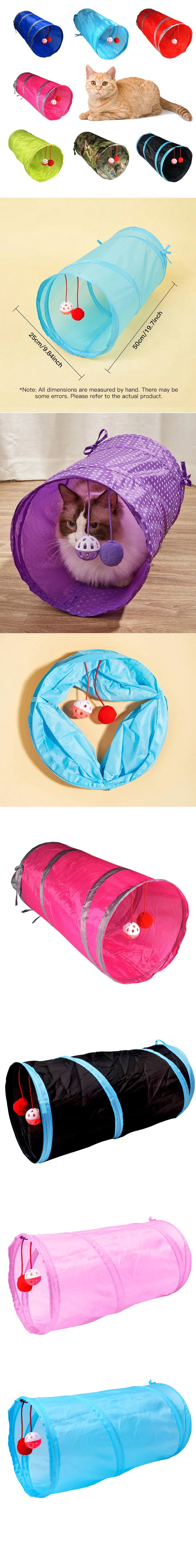1pc Cat Tunnel Toy, Foldable Polyester Cloth, Rolling Tent,cat Tunnel Cat Toy