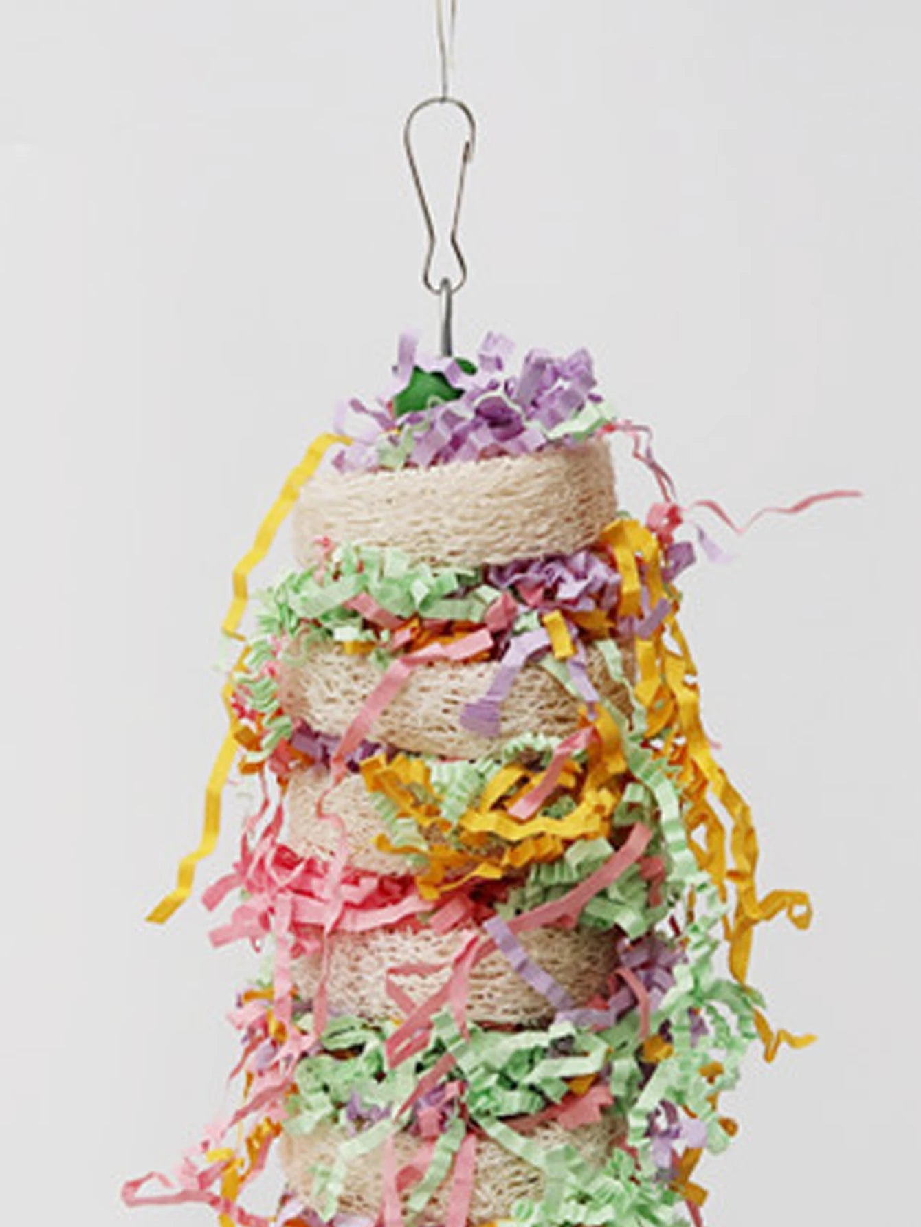 Funny Bird Toys Parrot Toys Swing Parrot Cage Natural loofah Hanging Cockatiel with Bell Parakeet Pet Bird Bites Climb Chew Toys