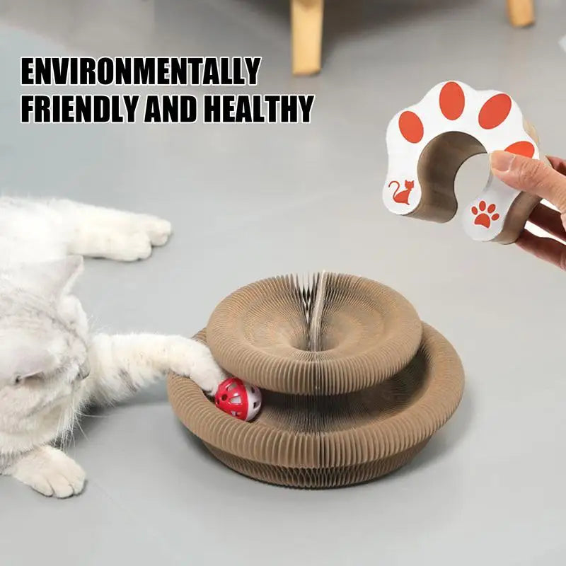 Magic Organ Cat Scratcher Organ Cardboard Scratching Board with Toy Bell Indoor Cat Grinding Claw Scratching Board Interactive