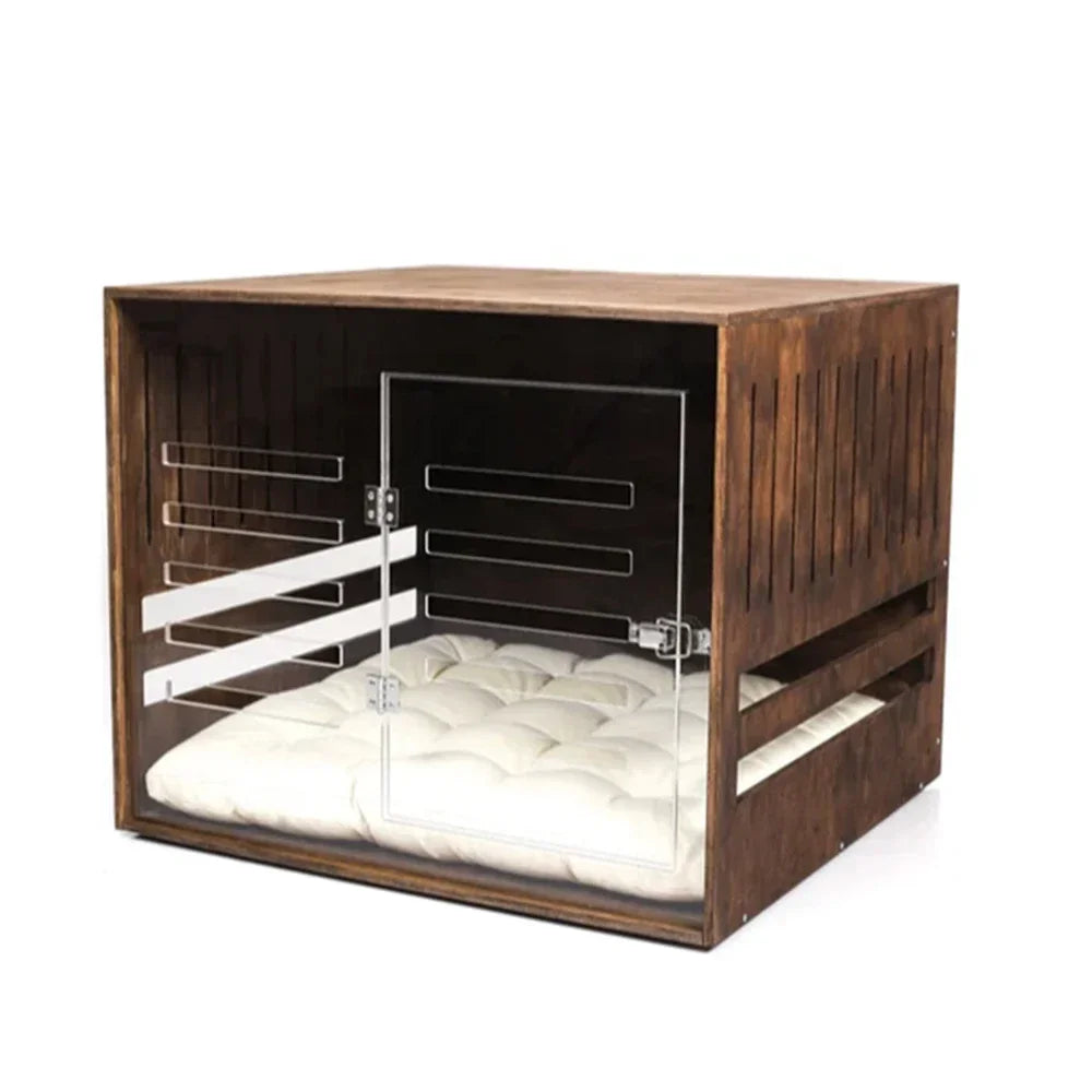 Solid Wood Dog Pet Cages Modern Indoor Customized Wooden Kennel Housefor Large Dogs