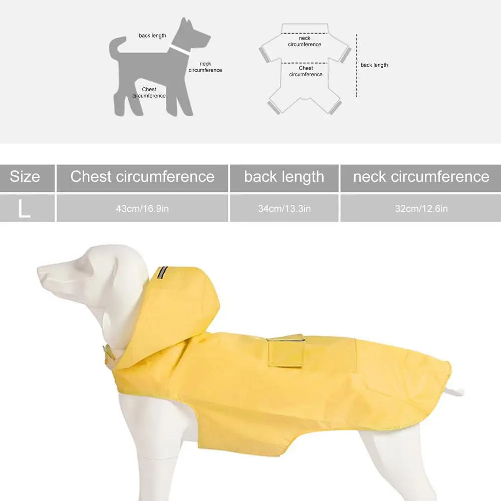 Pet Dog Rainwear Raincoat Dogs Pet Hooded Waterproof Jacket Clothes Rain Poncho  Pet Clothes Jumpsuit Water Resistant Clothes