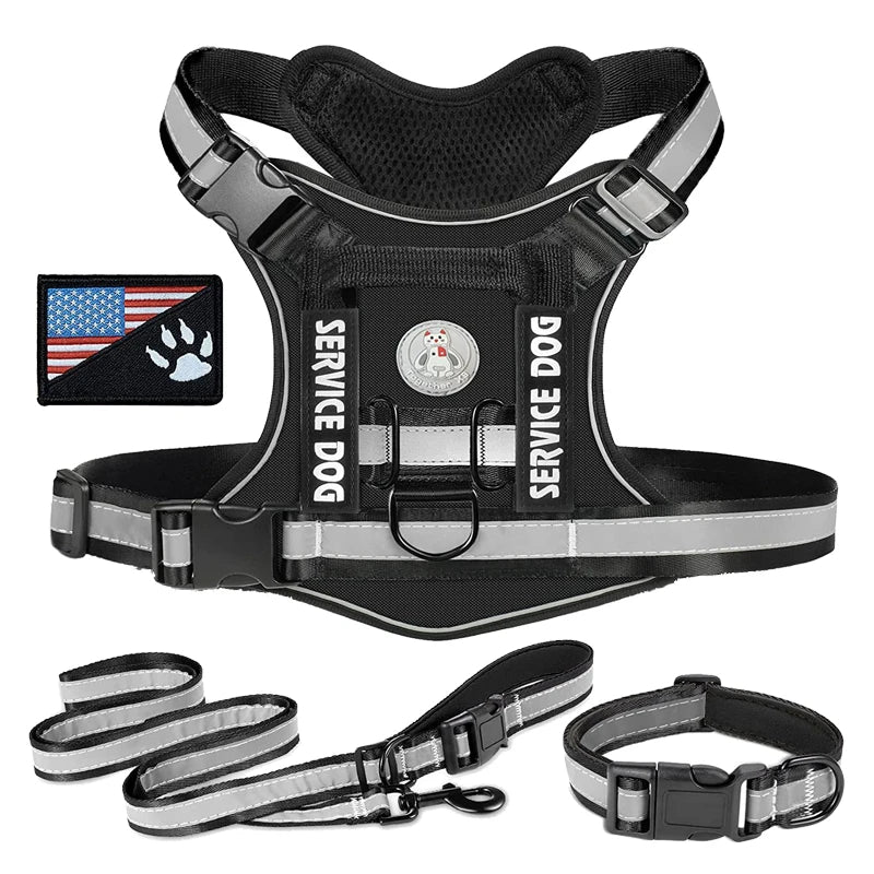 Doberman Dog Harness Collar Leash Set Walking Pet Vest Harnesses for Medium Large Dogs German Shepherd mascotas Chain Supplies