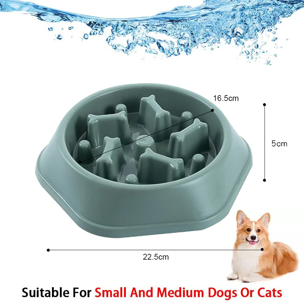 Slow Feeder Dog Bowls Slow Eating Pet Bowls Puzzle Anti-Gulping Interactive Bloat Durable Preventing Choking Healthy Dogs Bowl