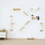 Wall Mounted Cat Shelves Wood Cat Lookout Climbing Shelf Kitten Wall Climbing Tree Furniture Four Step Stair Indoor Cat Hammock