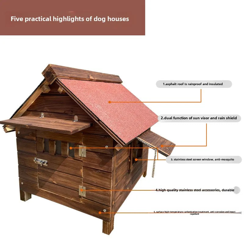 Rural Kennel Outdoor Kennel Rainproof Waterproof Rural Outdoor Kennel Courtyard Pet Small House Villa Four Seasons Pass