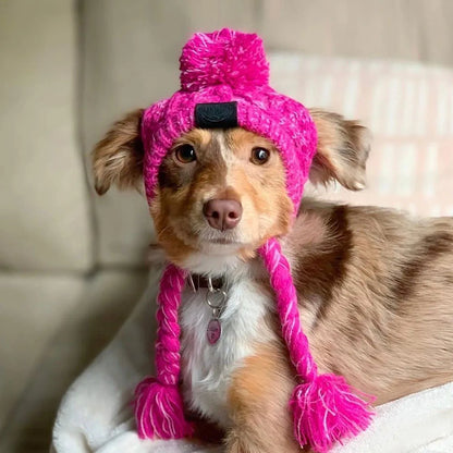 Winter Soft Dog Hat Warm Pet Dog Knitted Hat with Ear Holes Windproof Knitting French Bulldog Hat for Puppy Small Medium Dog Cap