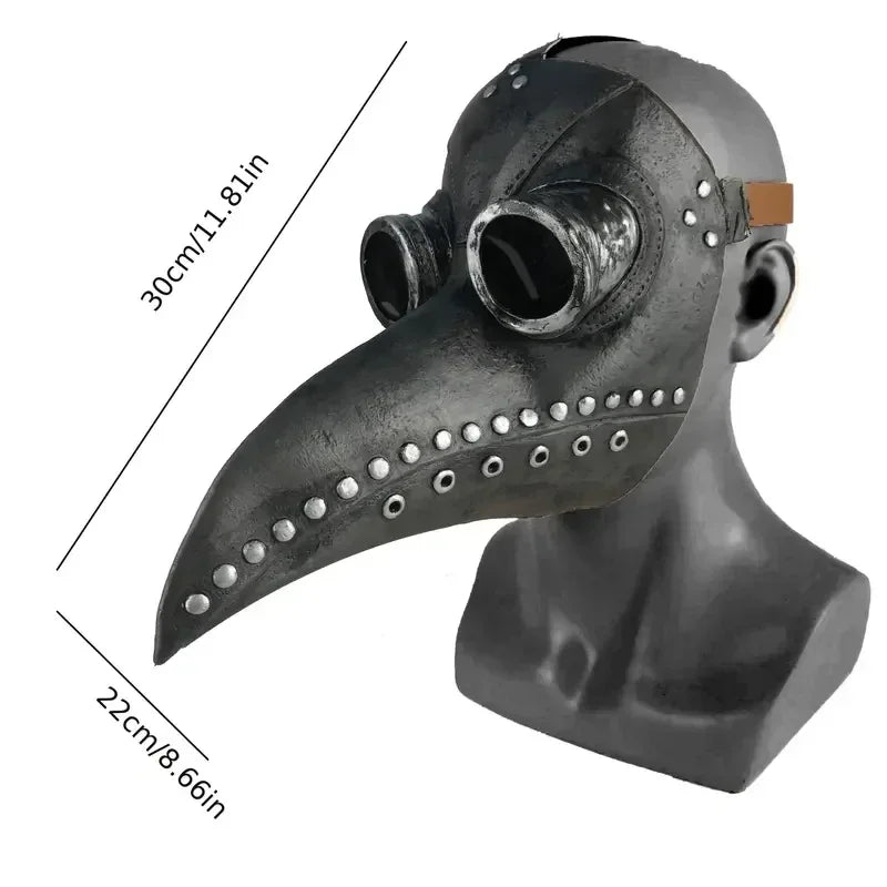 Plague Doctor Mask Cloak Dress Up Costume Halloween Trendy Spooky Play Leather Bird Beak Mask Cospaly Steampunk Photography Prop