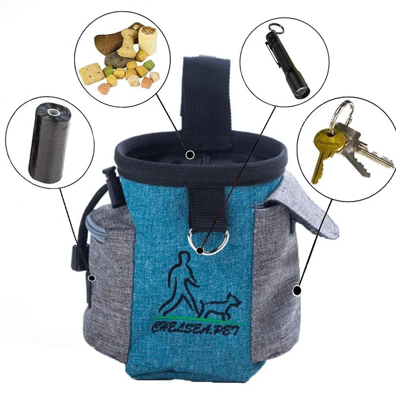 Outdoor Dog Trainings Bag Durable Poly 8 Colors Treat Bag  Dog Walking Snack Pouch Detachable Puppy TrainSnack Reward Waist Bag