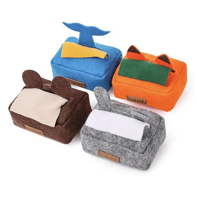 Pet Interactive  Puzzle Toys Encourage Natural Foraging Skills Portable Pet Snuffle Tissue Box Toy Slow Feeder Training Toy