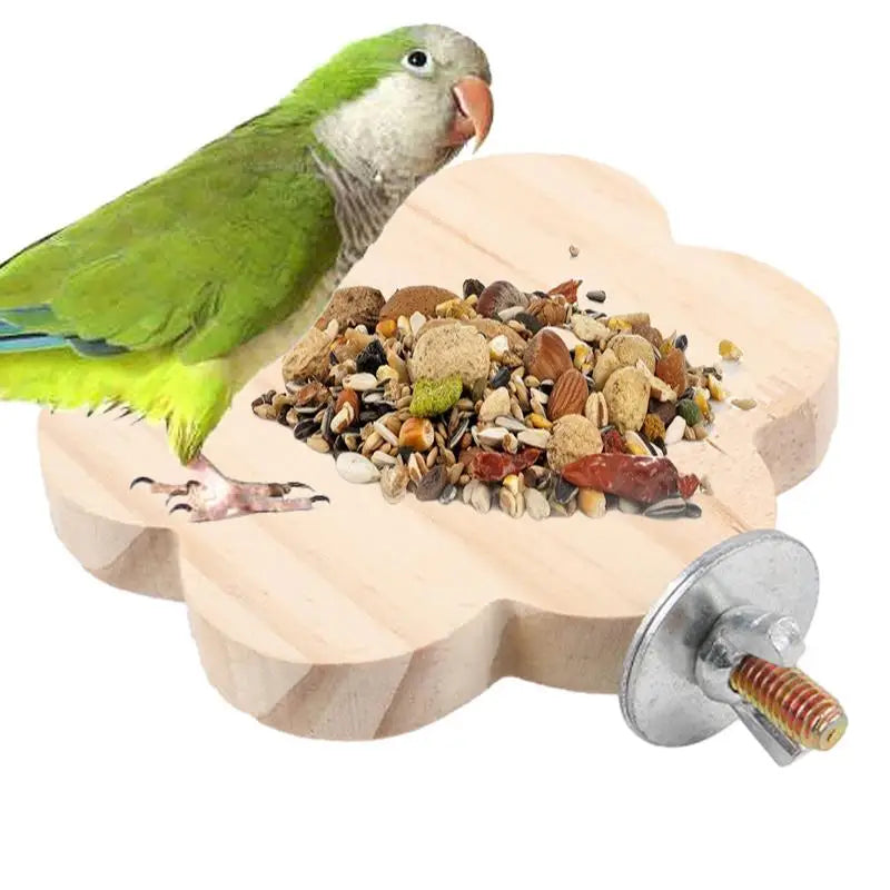 Bird Perches for Cage Natural Wooden Platform Stand for Parrot Bird Perch Stand Toy Stand Playground Budgie Toys Parakeet Cage
