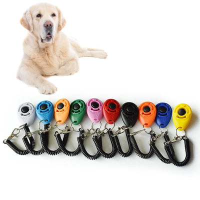 Pet Cat Dog Training Clicker Plastic New Dog Click Trainer Portable Auxiliary Adjustable Wristband Sound Key Chain Pet Supplies