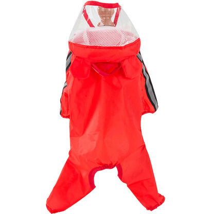 Small Dog All-Body Waterproof Raincoat Funny Animal Shaped Pet Puppy Raincoat Dog Rain Coat Hooded Clothing Outdoor Reflective