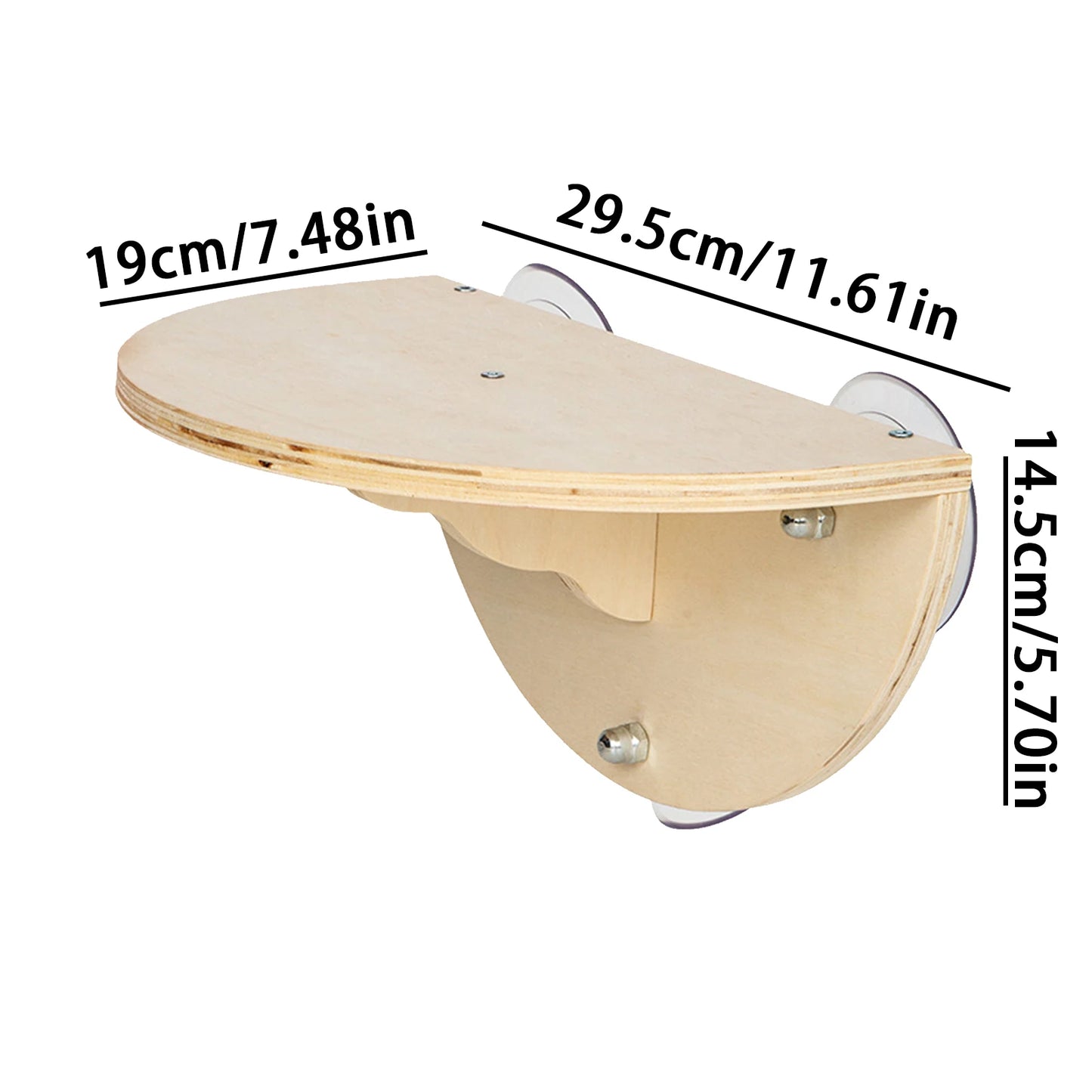 Cat Window Perch 2-In-1 Cordless Cat Hammock Kitten Window Seat With 3 Suction Cups Wooden Wall Mounted Cat Climber Pet Step