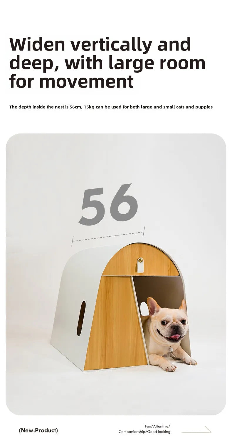Iron Kennel Cat Litter Solid Wood Internet Celebrity Cat Villa Pet Wooden House Dog House Cat