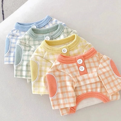 2024 Autumn Winter Thin Dog Vest Pet Dog T-Shirt Plaid Undershirts Puppy Costume Dog Hoodies Chihuahua Bichon Clothing Cat Vests