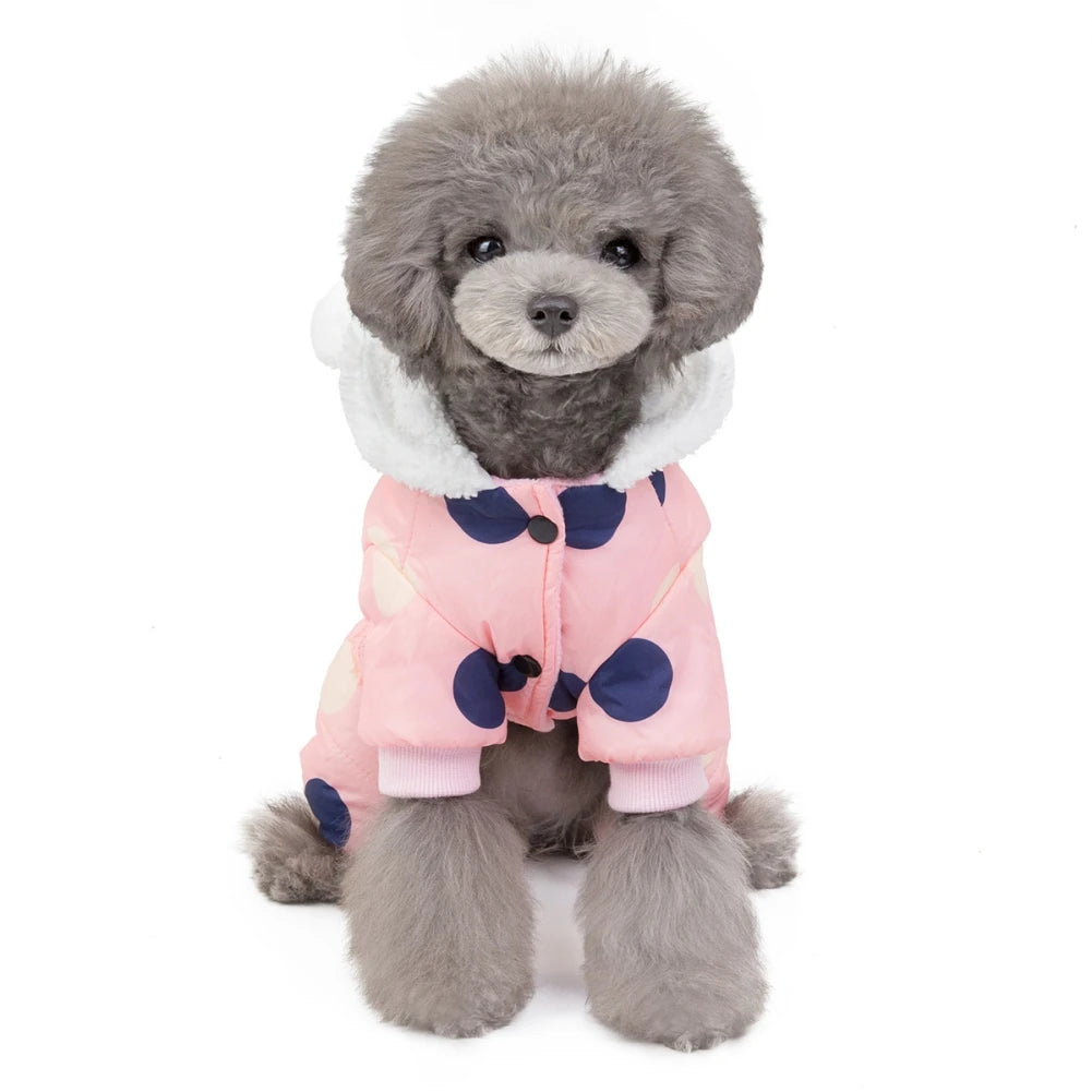 Winter Puppy Dog Coat Pet Clothes Windproof Dog Snowsuit Warm Fleece Padded Winter Pet Clothes for Dogs Cats Apparel