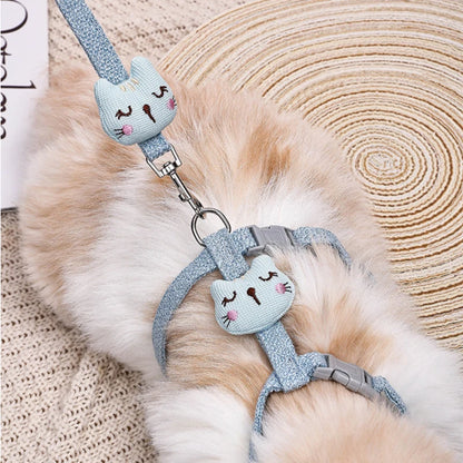 Adjustable Bunny Cat Dog Harness and Leash Set Walking Pet Harnesses for Small Animals Cats Rabbit mascotas Accessories Supplies
