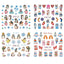 12pcs Cute Penguin Winter Nail Stickers Birds Bear Cat Cartoon Animal Snowflake Sliders Water Decals Decoration Xmas Tips Foils