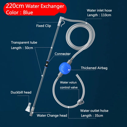 Aquarium Fish Tank Water Changer Air Pump Cleaning Tools Aquarium Gravel Cleaner Vacuum Siphon Pump with Filter Nozzle New