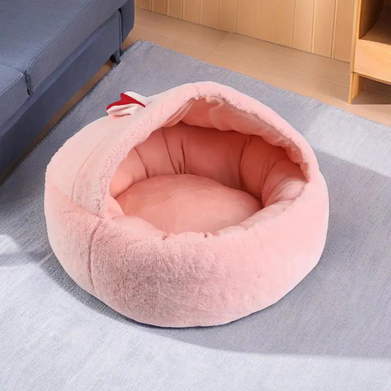 Hooded Cat Bed Cave Adorable Ear Design Cat Beds For Indoor Cats With Anti-Slip Bottom Cozy Pet Cave Comfortable Cat Nest