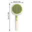 Cat Deshedding Brush Cat Brush For Shedding Curved Comb Teeth Brush With Release Button Portable Pet Massage Brushes For Massage