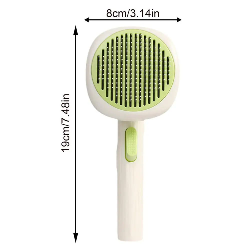 Cat Deshedding Brush Cat Brush For Shedding Curved Comb Teeth Brush With Release Button Portable Pet Massage Brushes For Massage