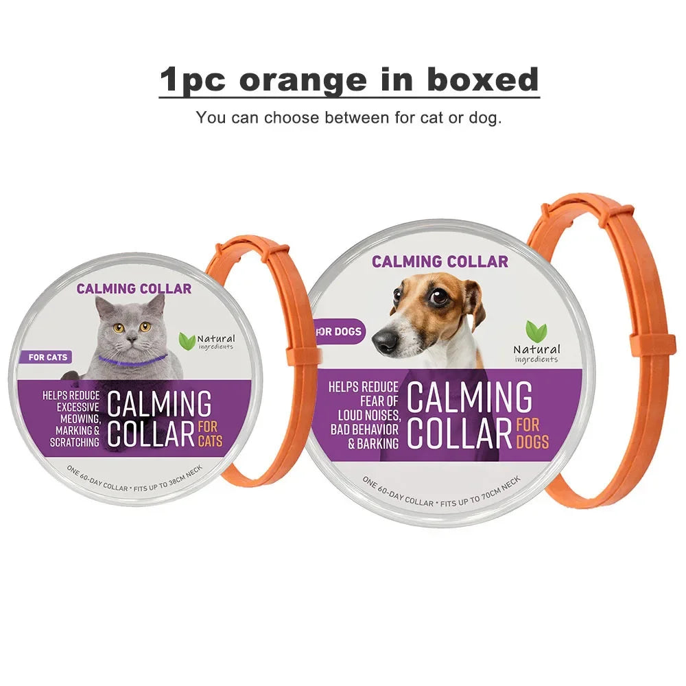 38/70cm Dog Calming Collar Pet Cat Anxiety Reducing Pheromone Collar for Dogs Releases Pheromones for 60Days Helps Calm for Dogs