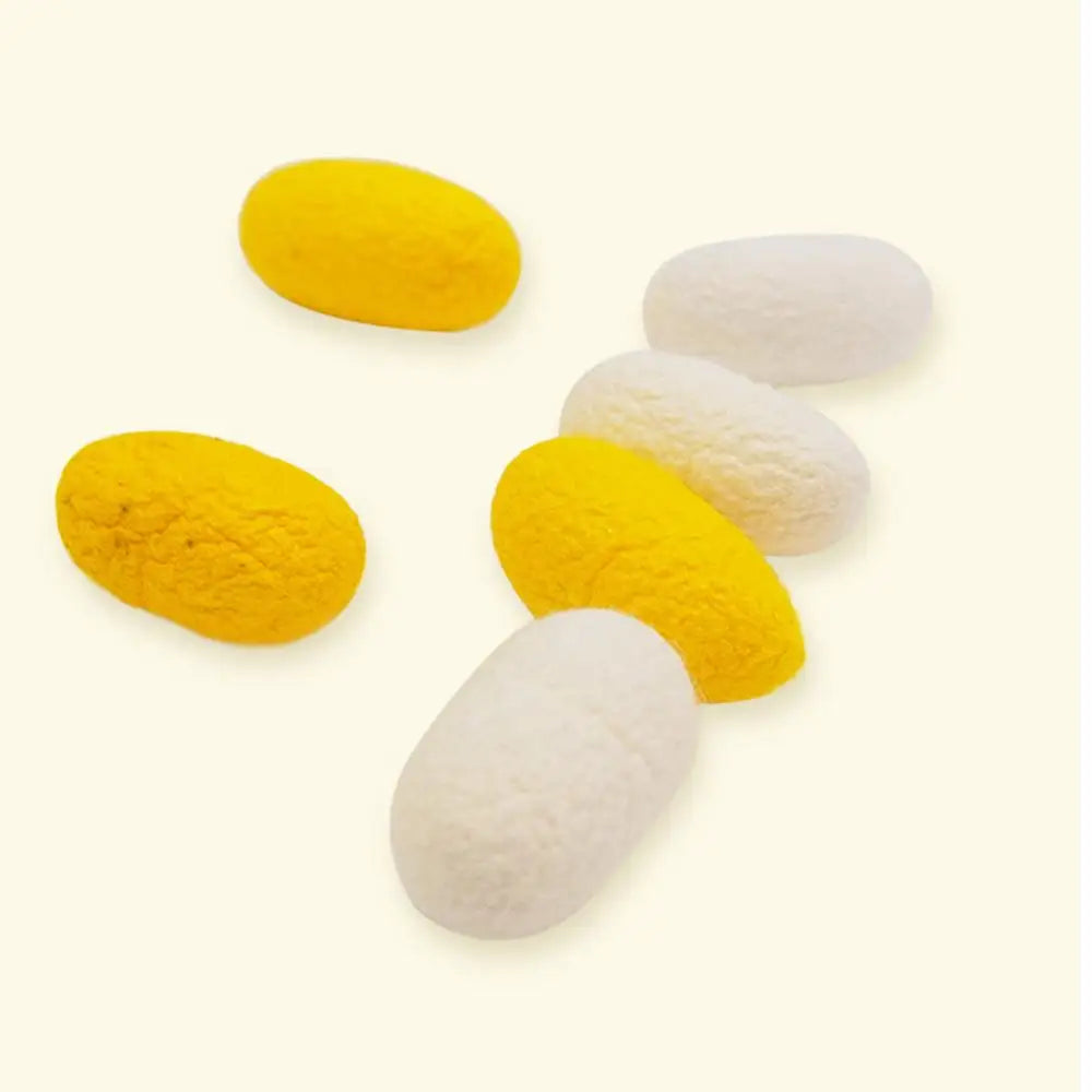 6pcs Pet Toys Balls Natural Silk Cocoon Toys For Cats Pet Cat Interactive Chasing Worm Cocoon Ball Toys Interactive Kitten Toys