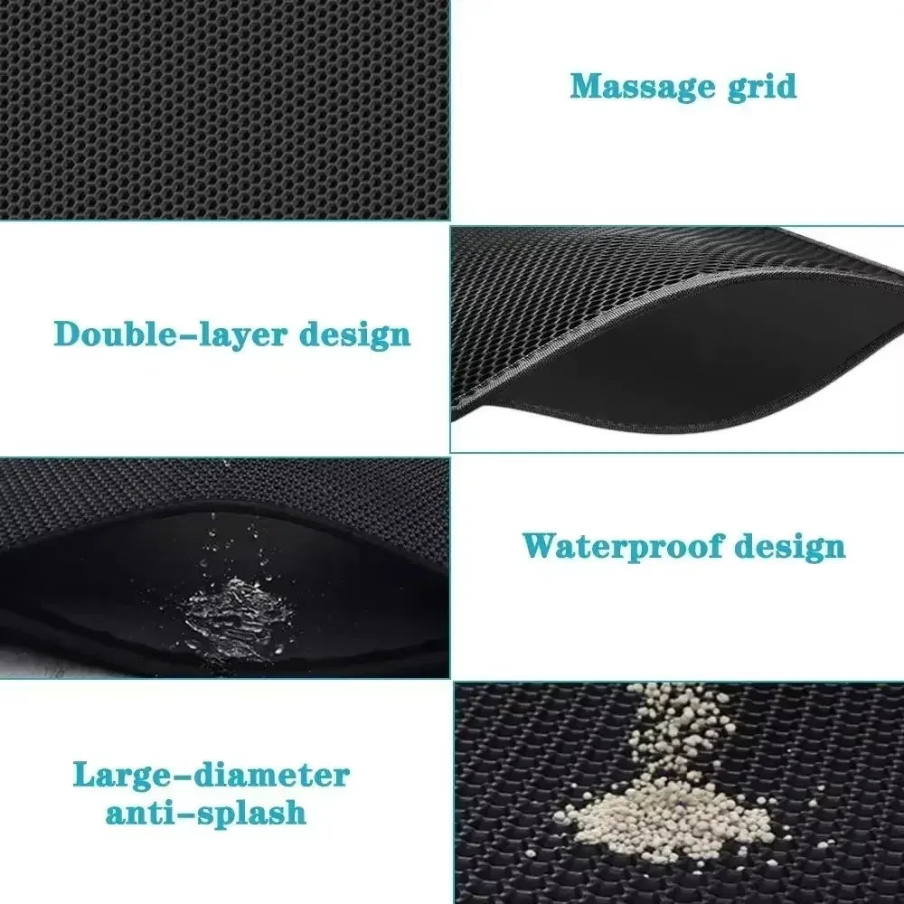 Large Cat Litter Mat Double Layer Cat Litter Pad Waterproof Anti-Slip Sand Bowl Filter Mat Sandbox Mat for Cat Cats Products