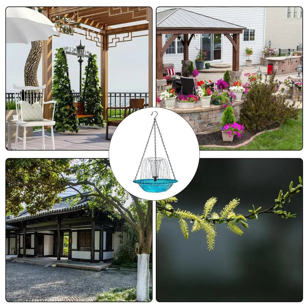 Bird Bath With Fountain Water Fountains Solar Powered Hummingbird Bath Bowl Outdoor Birdbath Bird Feeder Bird Baths For Garden