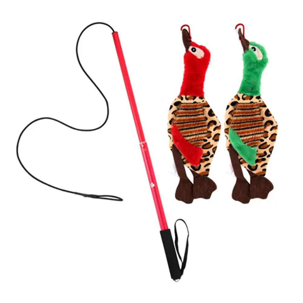 Dog Extendable Teaser Wand Interactive Flirt Pole Fun Toys With Nylon Rope & Plush Lure Toy Puppy Wand Rope For Training