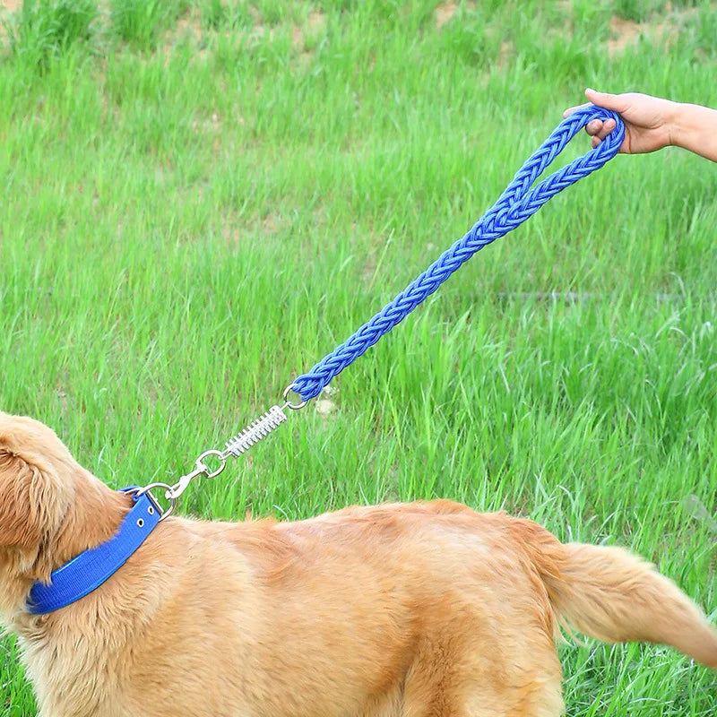 Durable Nylon Dog Leash Heavy Duty Spring Traffic Control Training Short Leashes for Medium Large Dogs Pitbull Pet Accessories