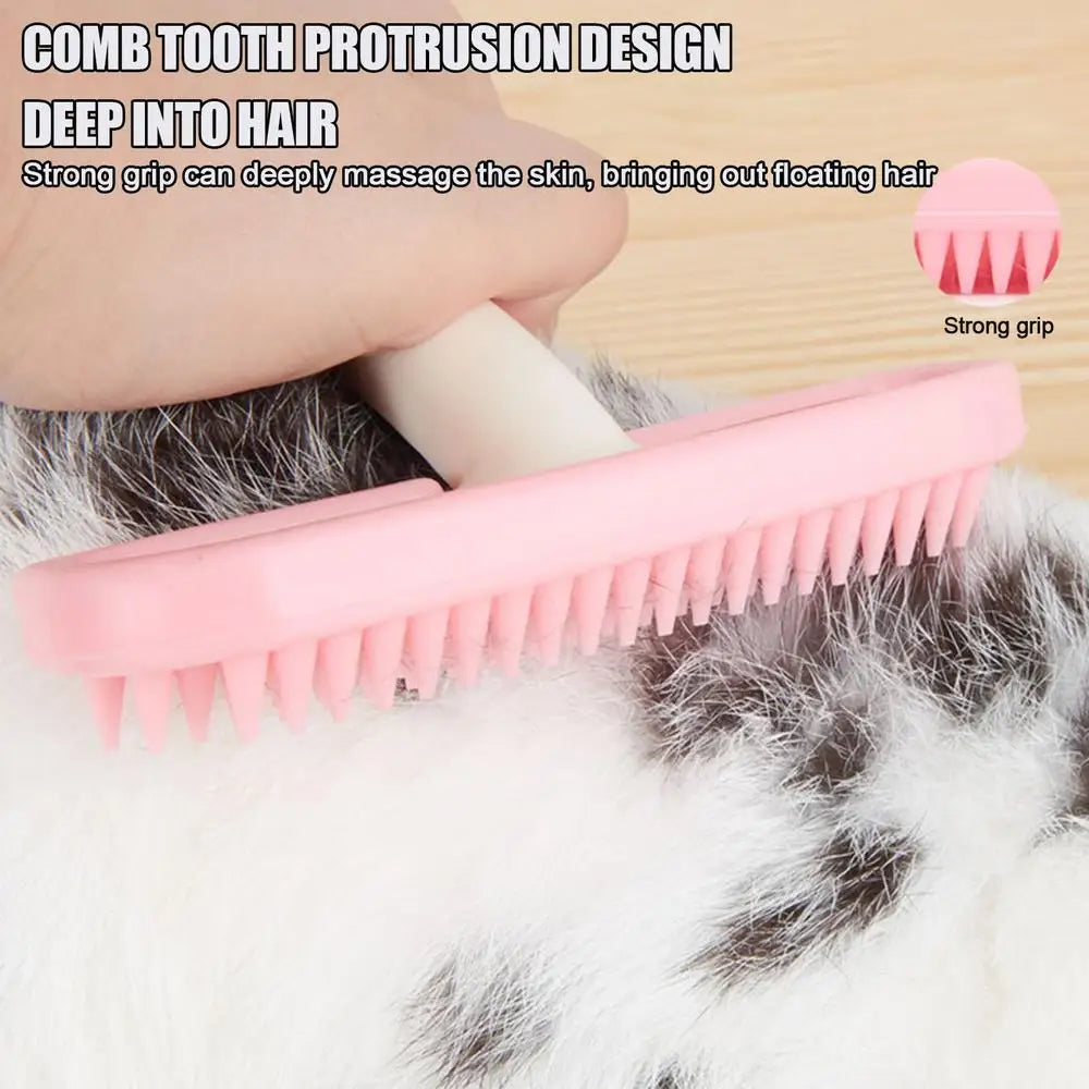 Dog Shower Brush Pet Grooming Shedding Massage Brush Bath Brush for Dog & Cat Hair Cleaner Mats Tangled Hair Comb Soft Silicone