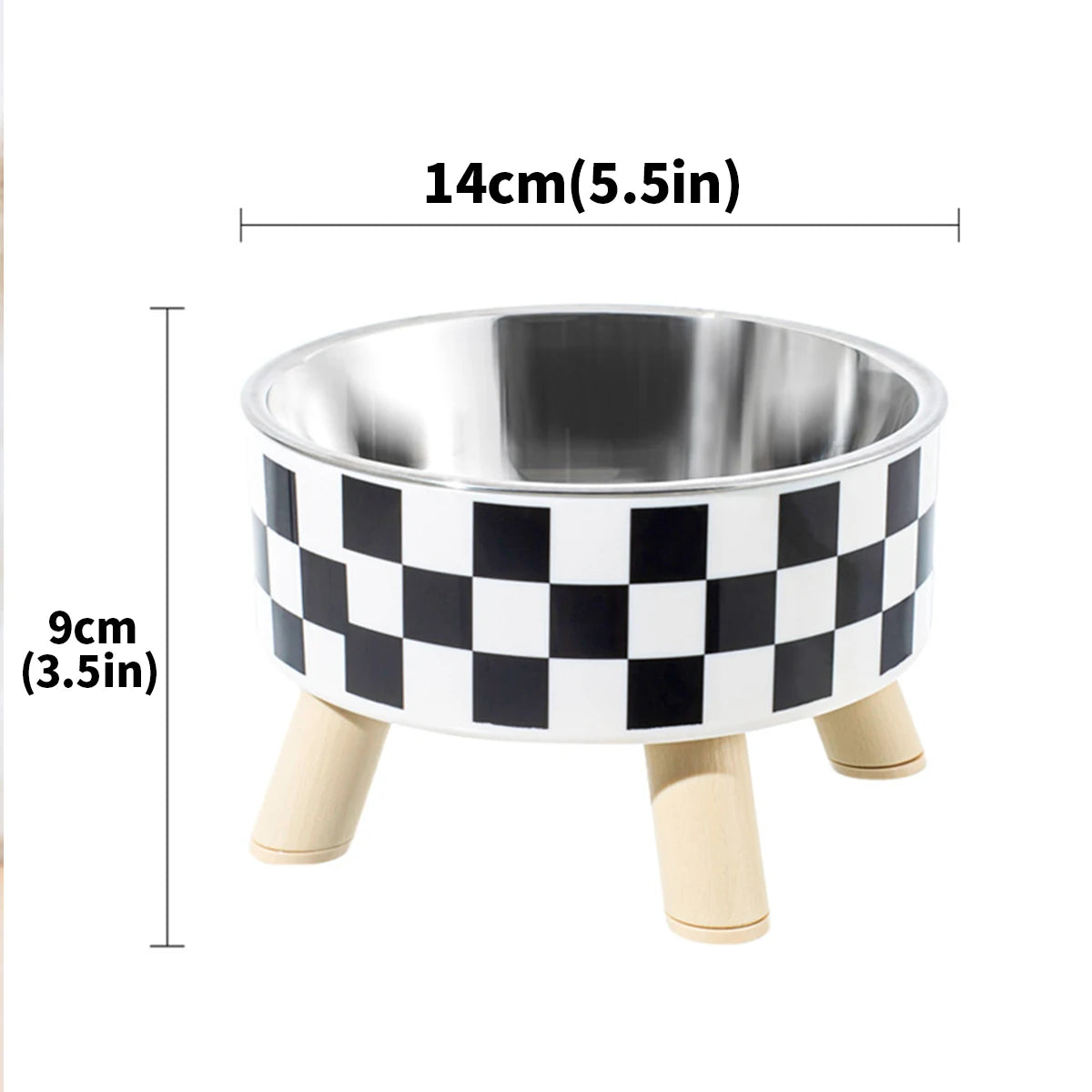 A Cat Bowl For Cats And Dogs, Simple Polka-dot Stainless Steel Pet Tall Bowl, Drinking Water, Anti-overturn Water Bowl, Food Bas