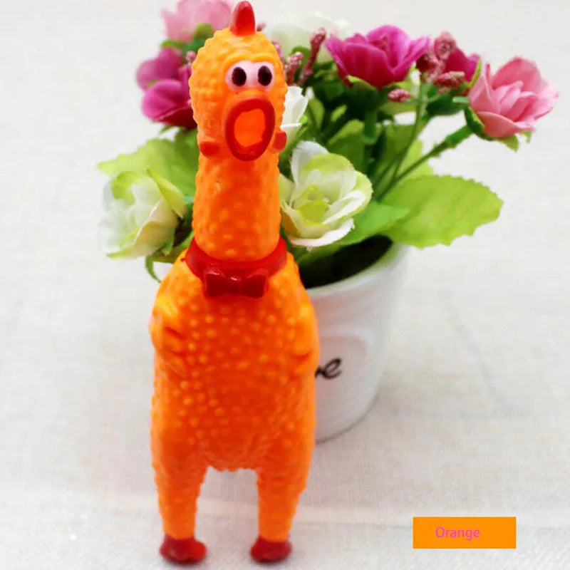 Interactive Rubber Squeaky Pet Dog Toys Pet Tooth Chewing Cleaning Toys Dog Cat Colorful Screaming Chicken Dog PopularToy Hot