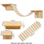 Cat Tree Wall Mounted Climbing Shelves Wooden Platform and Hammock with Cat Step Ladder and Cat Bridge for Kitten Perch Sleeping