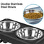 Elevated Dog Feeder Dogs Bowls Adjustable Raised Stand with Double Stainless Steel Food Water Bowls for Small Medium Large Dogs