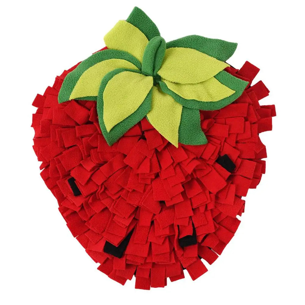 Pet Sniffing Mat Interactive Pet Slow Feeder Mat Pet Forage Mat Slow Feed Mat With Strawberry Shape For Dog Puppy Cat Rabbit