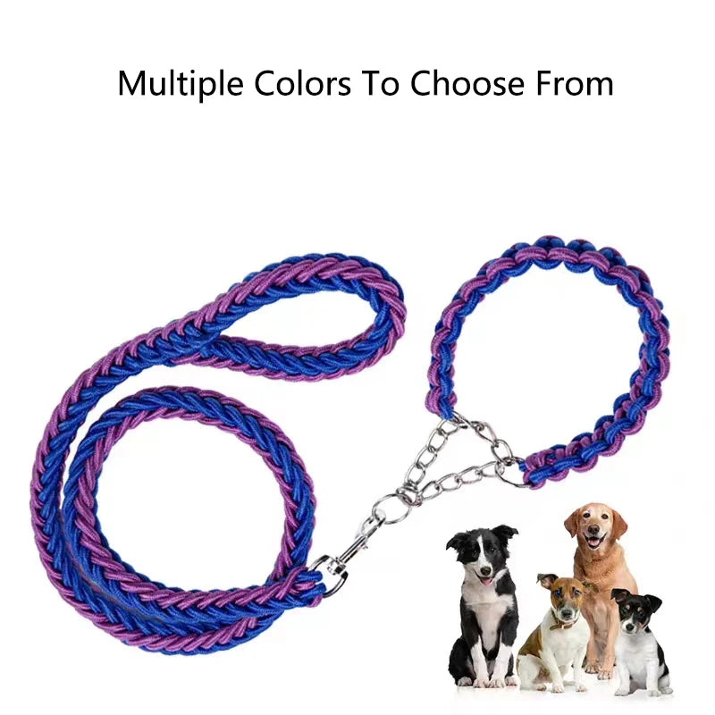 130cm Super Strong Coarse Nylon Dog leash Army Green Canvas Double Row Adjustable Dogs Collars For Medium Large Dogs Leashes Set