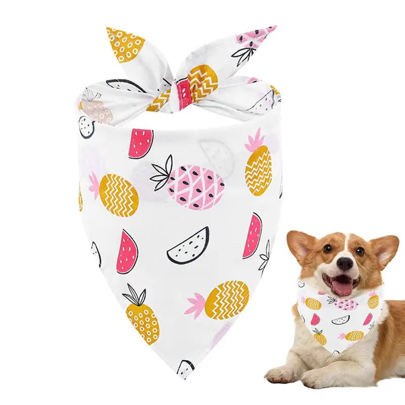 Fruit Dog Bandana Triangle Scarfs Bibs with Cute Fruit Pattern Cartoon Dog Triangle Bib Fruit Print Pet Neckerchief for Pet Dog
