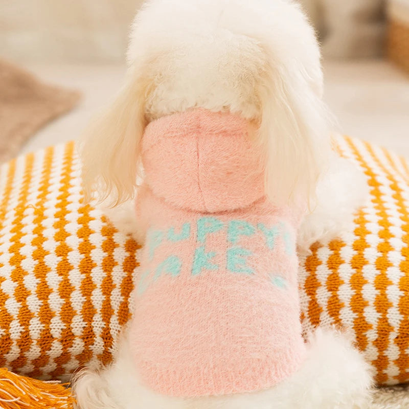 Cute Pet Dog Sweater Winter Dog Warm Clothes Palid Puppy Coat Chihuahua Bichon Yorkie Clothing Sweaters and Hat Set Dog Costume