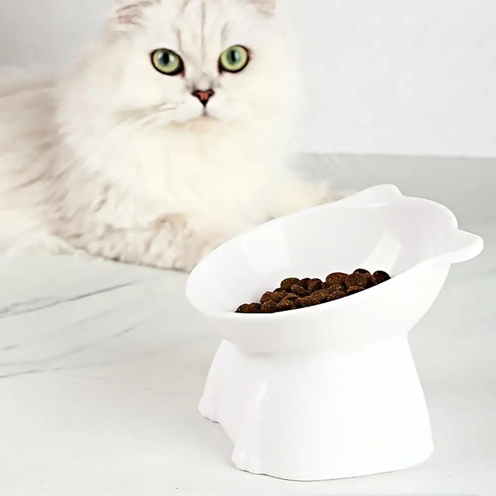Elevated Cat Food Bowl Tilted Food Dish For Indoor Cats Non-slip Pet Food Bowls Tall Cat Feeding Bowls For Prevent Neck Fatigue