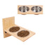 4 Pieces Wooden Wall Mounted Cat Bowl with Small Cat Jumping Pedal for Kitten Climbing and Eating Indoor Pet Furniture