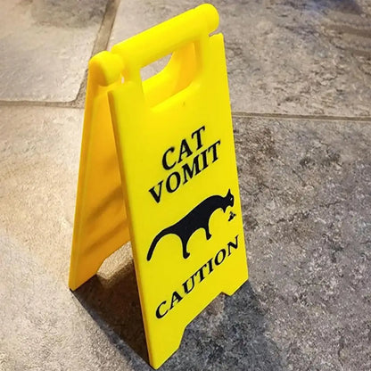 Cat Dog Vomit Caution Sign Funny Creative Dog Cat Vomit Caution Sign 3D Printed Yard Sign Cat Dog Vomit Warning Sign Board