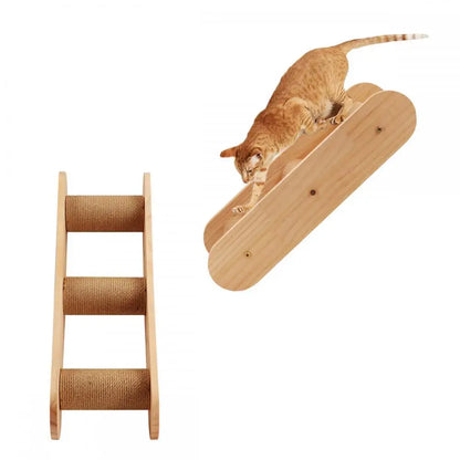1 Piece Cat Wall Mounted Cat Climbing Wooden Shelves Cat Tree Cat Ladder Big Jumping Platform Cat Furniture Cat Perch for Kitten