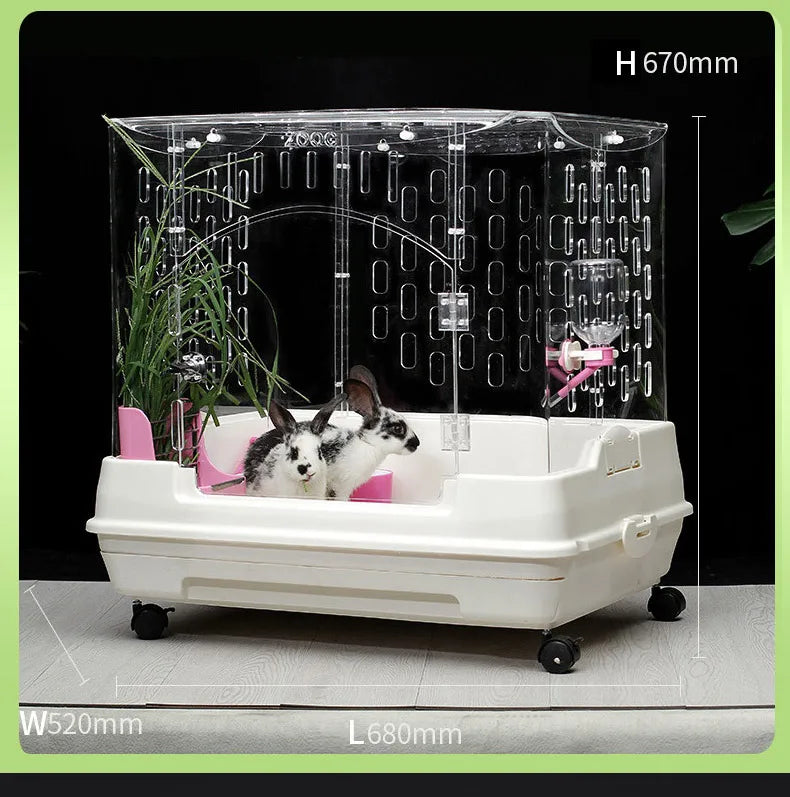 Indoor house acrylic  rabbit Chinchilla cage luxury cage for small animals pet house