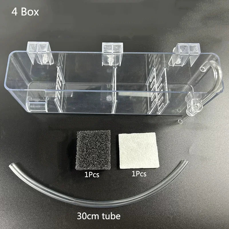 3in1 Fish Tank External Filter Box Plastic Filter Dry and Wet Separation Small Silent External Suspend Aquarium Drip Overflow