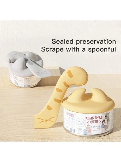 Pet Spoon Multifunctional Can Opener Wet Food Feeding Spoon Silicone Pet Can Sealing Lid Food Storage Cat Dog Accessories