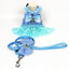 Dog Bow Dress Harness Leash Set for Small Medium Dogs Breathable Mesh Pet Tulle Skirt with Sequins Luxury Design Dog Clothes